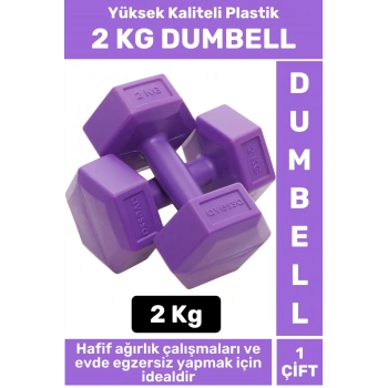Premium Yüksek Kaliteli Plastik Egzersiz Pilates Isınma Ev Hafif Ağırlık Antrenman 2 x 2 KG Dambıl
