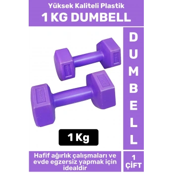 Premium Yüksek Kaliteli Plastik Egzersiz Pilates Isınma Ev Hafif Ağırlık Antrenman 2 X 1 KG Dambıl