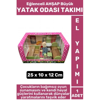 Premium Çocuk Eğlenceli Hayal Dünyası Beceri Geliştirici El Yapımı Ahşap Büyük YATAK ODASI TAKIMI