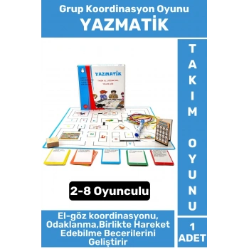 Premium Eğlenceli El-Göz Koordinasyon Takım Olabilme Beceri Geliştirici Grup Oyunu YAZMATİK