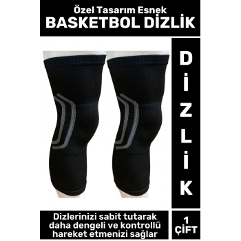 Premium Yüksek Kaliteli Esnek Nefes Alabilen Terletmez Denge Sabitleyici BASKETBOL DİZLİĞİ M Beden