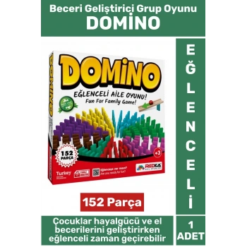 Eğlenceli Koordinasyon Odaklanma Beceri Geliştirici Aile Arkadaş Grup Oyunu 152 Parça Ahşap DOMİNO