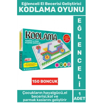 Premium Eğlenceli Kol Parmak Kasları Hayalgücü Beceri Geliştiren Çocuk Oyun 150 Boncuk KODLAMA OYUNU