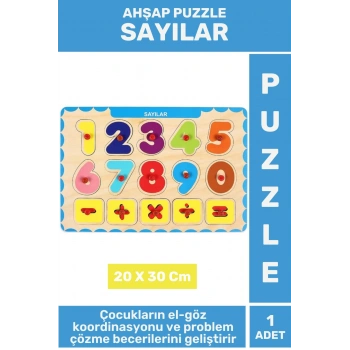 Premium Eğlenceli Eğitici Görsel Algı Problem Çözme Becerisi Çocuk Puzzle SAYILAR
