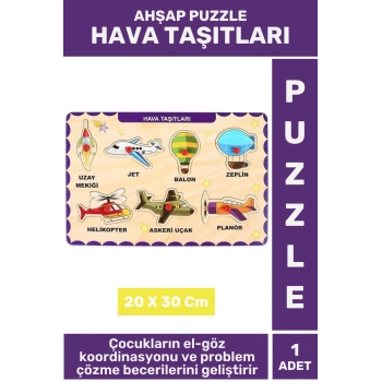 Premium Eğlenceli Eğitici Görsel Algı Problem Çözme Becerisi Çocuk Puzzle HAVA TAŞITLARI