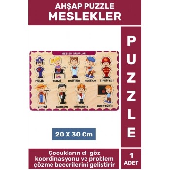 Premium Eğlenceli Eğitici Görsel Algı Problem Çözme Becerisi Çocuk Puzzle MESLEKLER