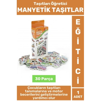 Premium Eğitici Görsel Algı El-Göz Koordinasyonu Taşıtların Öğrenimi 30 Parça MANYETİK TAŞITLAR