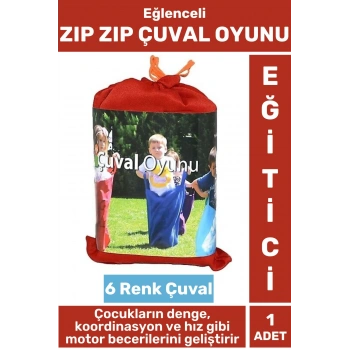 Eğlenceli Denge Koordinasyon Hız Refleks Gelişimi Sosyalleşme Takımdaşlık Çocuk ZIP ZIP ÇUVAL OYUNU