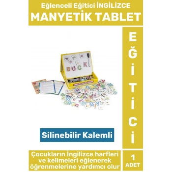 El-Göz Koordinasyonu Harf Kelime Dil Öğretici Silinebilir Yazı Kalemli MANYETİK TABLET İNGİLİZCE