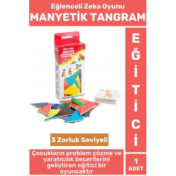 Eğitici Görsel Algı El-Göz Koordinasyonu Yaratıcılık Gelişimi 3 Zorluk Seviyeli MANYETİK TANGRAM