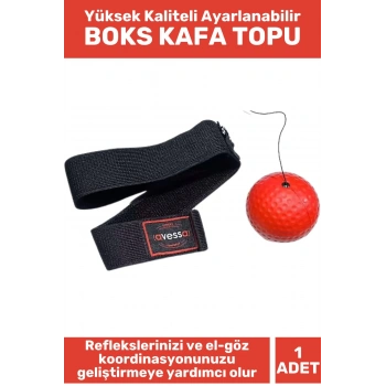 Premium Kaliteli El Göz Koordinasyon Refleks Geliştirici Ayarlanabilir İpli BOKS ANTRENMAN KAFA TOPU