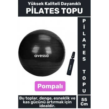 Premium Dayanıklı Fitness Egzersiz Aerobik Pilates Şişirme Pompası  55 Cm Pi̇lates Topu