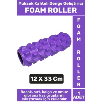 Premium Fitness Aerobik Denge Stabilite Kas Esnekliği Geliştirici Kadın Erkek Foam Roller 33 Cm