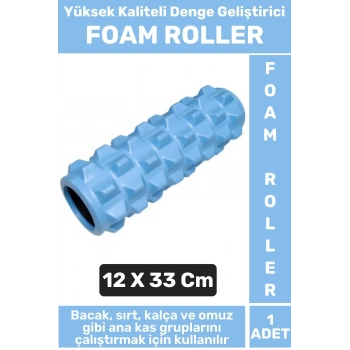 Premium Fitness Aerobik Denge Stabilite Kas Esnekliği Geliştirici Kadın Erkek Foam Roller 33 Cm