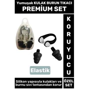 Set Elastik Yumuşak Havuz Deniz Su Sızdırma Gürültü Önleyici Kulak Burun Tikaci Seti̇