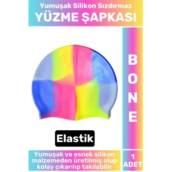 Su Geçirmez Elastik Yumuşak Yüzücü Havuz Deniz Yüzme Şapkası Silikon Bone