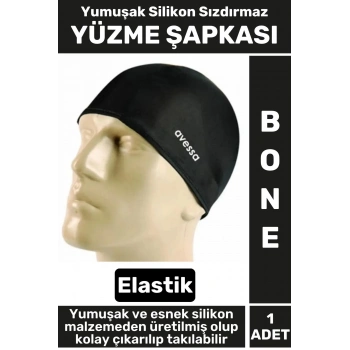 Premium Su Geçirmez Elastik Yumuşak Yüzücü Havuz Deniz Yüzme Şapkası Silikon Bone 1 Adet