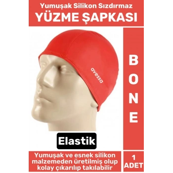 Premium Su Geçirmez Elastik Yumuşak Yüzücü Havuz Deniz Yüzme Şapkası Silikon Bone 1 Adet