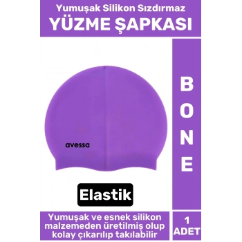 Premium Su Geçirmez Elastik Yumuşak Yüzücü Havuz Deniz Yüzme Şapkası Silikon Bone 1 Adet