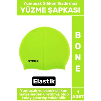 Premium Su Geçirmez Elastik Yumuşak Yüzücü Havuz Deniz Yüzme Şapkası Silikon Bone 1 Adet