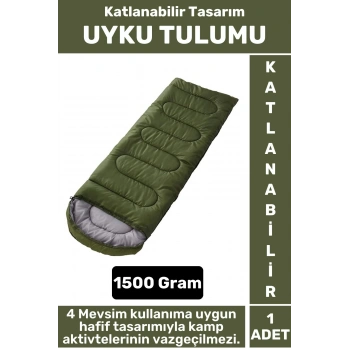 Kompakt 4 Mevsim Kullanıma Uygun Sıcak Tutan 190 x 70 Cm Çift Kişilik Kamp KATLANABİLİR UYKU TULUMU