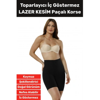 Özel Üretim İz İç Göstermez Kaymaz Sıkılaştırıcı Şekillendirici LAZER KESİM Paçalı Korse