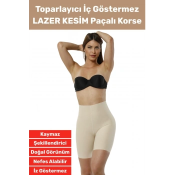 Özel Üretim İz İç Göstermez Kaymaz Sıkılaştırıcı Şekillendirici LAZER KESİM Paçalı Korse