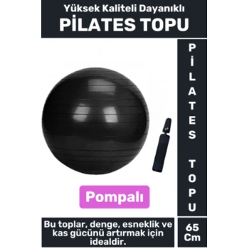 Premium Dayanıklı Fitness Egzersiz Aerobik Pilates Şişirme Pompası 65 Cm PİLATES TOPU