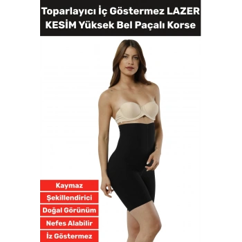 Özel Üretim İz İç Göstermez Kaymaz Sıkılaştırıcı Şekillendirici LAZER KESİM Yüksek Bel Paçalı Korse