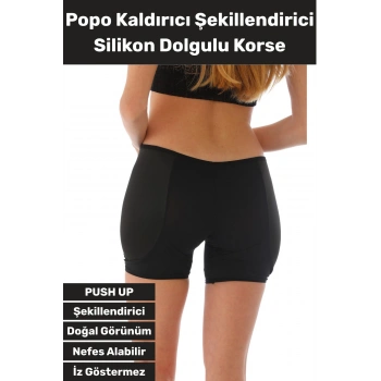 Özel Kaymaz İç Göstermez PUSH UP Popo Kaldırıcı Şekillendirici Yandan Destekli Dolgulu Şort Korse