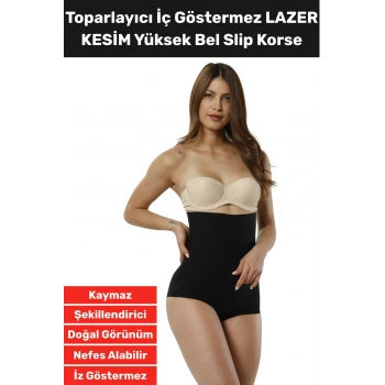 Özel Üretim İz İç Göstermez Kaymaz Sıkılaştırıcı Şekillendirici LAZER KESİM Yüksek Bel Slip Korse