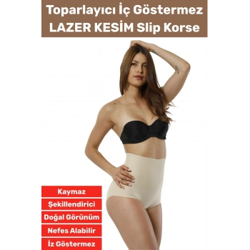 Özel Üretim İz İç Göstermez Kaymaz Sıkılaştırıcı Şekillendirici LAZER KESİM Slip Korse