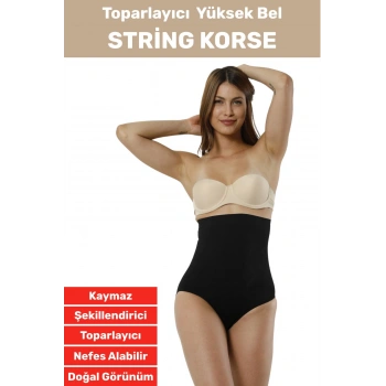 Özel Üretim İz İç Göstermez Kaymaz Sıkılaştırıcı Toparlayıcı Yüksek Bel String Korse