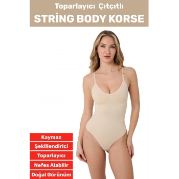Özel Üretim İz İç Göstermez Kaymaz Sıkılaştırıcı Toparlayıcı Çıtçıtlı String Body Korse