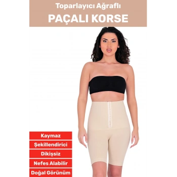 Özel Üretim Vücut Şekillendirici Beden Küçülten Sıkılaştıran Ağraflı Paçalı Toparlayıcı Korse