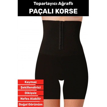Özel Üretim Vücut Şekillendirici Beden Küçülten Sıkılaştıran Ağraflı Paçalı Toparlayıcı Korse