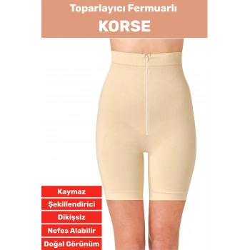 Özel Üretim Vücut Şekillendirici Beden Küçülten Sıkılaştıran Fermuarlı Klasik Toparlayıcı Korse