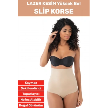 İz İç Göstermez Kaymaz Sıkılaştırıcı Vücut Şekillendirici LAZER KESİM Yüksek Bel Slip Korse