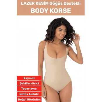 İz İç Göstermez Kaymaz Sıkılaştırıcı Vücut Şekillendirici LAZER KESİM Gögüs Destekli Body Korse