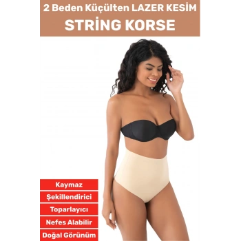 İz İç Göstermez Kaymaz Sıkılaştırıcı Toparlayıcı Vücut Şekillendirici LAZER KESİM String Korse