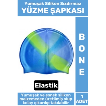 Seri Su Geçirmez Elastik Yumuşak Yüzücü Havuz Deniz Yüzme Şapkası Silikon Bone 1 Adet