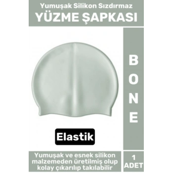 Premium Su Geçirmez Elastik Yumuşak Yüzücü Havuz Deniz Yüzme Şapkası Silikon Bone 1 Adet