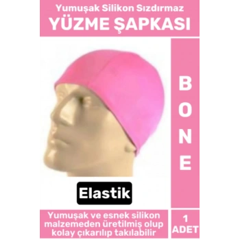 Premium Su Geçirmez Elastik Yumuşak Yüzücü Havuz Deniz Yüzme Şapkası Silikon Bone 1 Adet