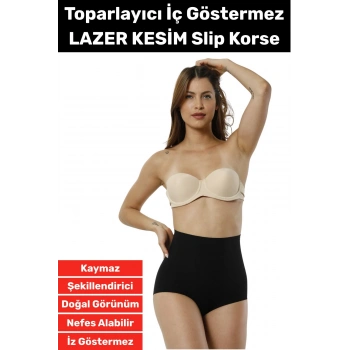 Özel Üretim İz İç Göstermez Kaymaz Sıkılaştırıcı Şekillendirici LAZER KESİM Slip Korse