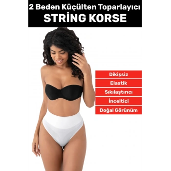 Özel Üretim İz Göstermez Kaymaz 2 Beden İncelten Sıkılaştırıcı Toparlayıcı Dikişsiz String Korse