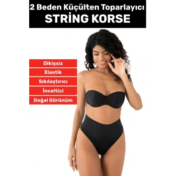 Özel Üretim İz Göstermez Kaymaz 2 Beden İncelten Sıkılaştırıcı Toparlayıcı Dikişsiz String Korse