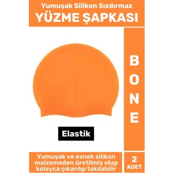 Özel Üretim Su Geçirmez Elastik Yüzücü Havuz Deniz Yüzme Şapkası Yumuşak Silikon Bone 2 Adet