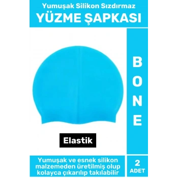 Özel Üretim Su Geçirmez Elastik Yüzücü Havuz Deniz Yüzme Şapkası Yumuşak Silikon Bone 2 Adet