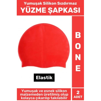 Özel Üretim Su Geçirmez Elastik Yüzücü Havuz Deniz Yüzme Şapkası Yumuşak Silikon Bone 2 Adet