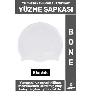 Özel Üretim Su Geçirmez Elastik Yüzücü Havuz Deniz Yüzme Şapkası Yumuşak Silikon Bone 2 Adet